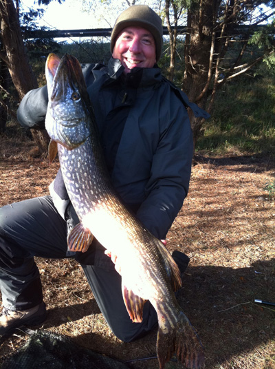 Jason with his PB pike of 18lb 8oz