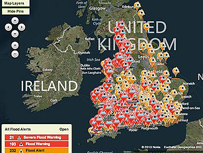 February 2014 flood warnings