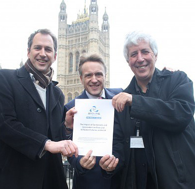 Punching our weight in Westminster – Mark Lloyd and myself hand a copy of the Angling Trust cormorants dossier to Charles Walker MP, Vice Chair of the All Party Angling Group