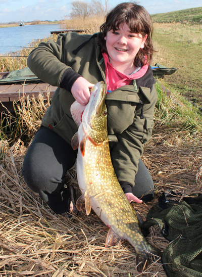 Lydia - handling her pike perfectly - despite the ribbing!