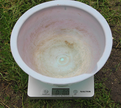 The scales with the pan fitted