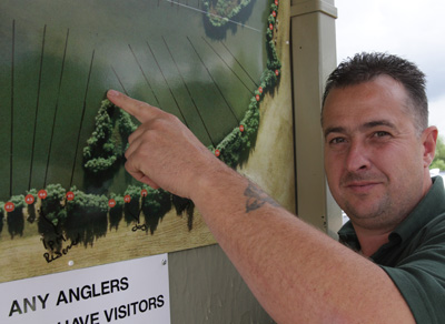 Casting lines drawn on the notice board of a top commercial fishery