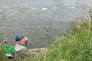 Mick fishing the Zambezi