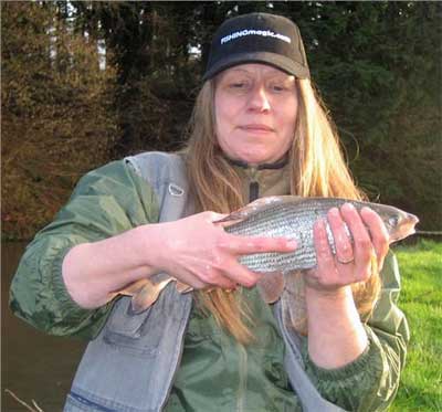 A 1lb 12oz grayling for Claudia