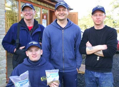 Standing behind Wayne are (left to right) Barry Eddy, and Champion Baits Co-owners Jason grant and Ian Adamberry