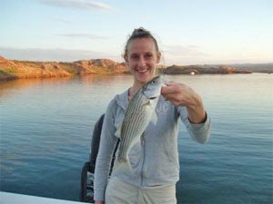 Michelle Salisbury with Striped Bass